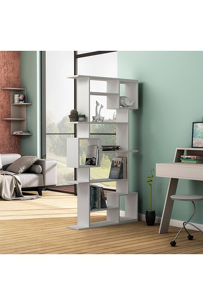 Mourah Home Soto 7-Tier Bookcase – Modern Floor Cabinet & Display Book Shelf for Living Room/Bedroom