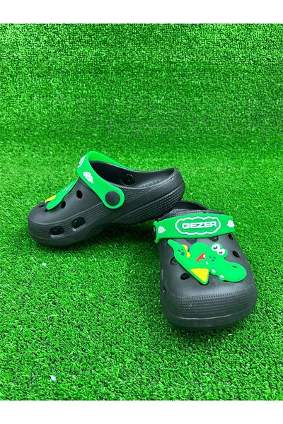 Moda Lime Girl Boy Baby Kids Cross Easy to Wear Non-Slip Sole Figured Slippers