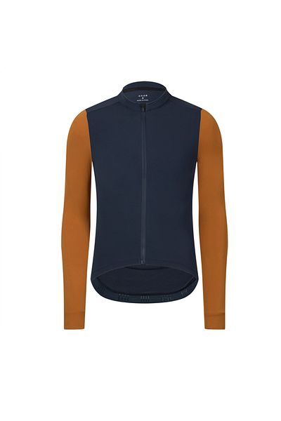 Rsantce Asia-S Dark Blue-Yellow Rsantce 2024 Winter Thermal Fleece Cycling Jersey Top MTB Bike Outdoor Men's