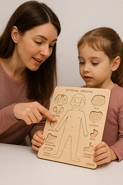 ESLENTA لغز جسم الإنسان الخشبي القابل للطلاء |   مجموعة ألغاز خشبية تعليمية و...