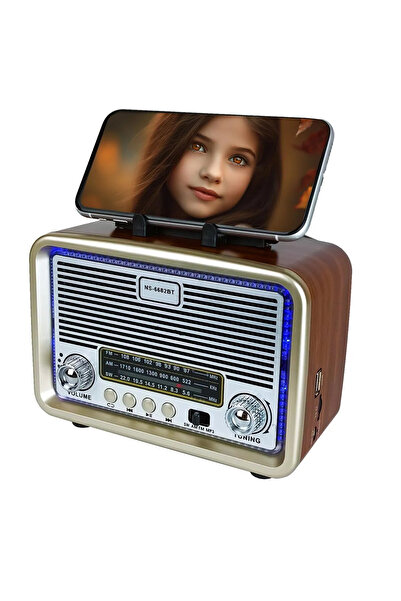 Remiuse Nostaljik Radyo Retro Bluetooth TWS Hoparlör Led Çerçeveli Telefon Tu...