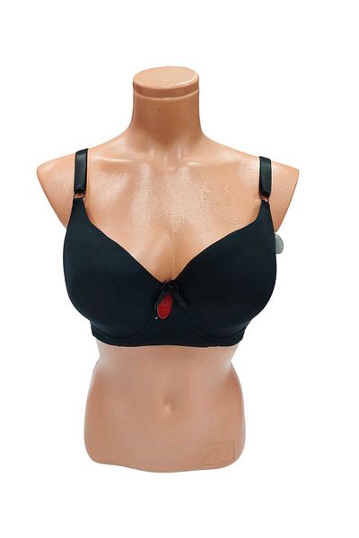 wear treasure C Cup Wired Sponge Holes 3 Clips Micro Fabric Collector Bra