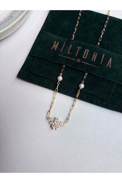 Miltonia 925s Gümüş Arı İncili Tasarım Gümüş Kolye