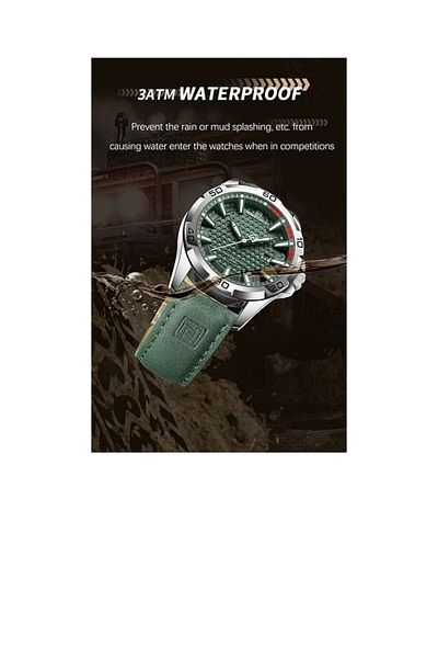 Naviforce Naviforce Men's Analog Sports Watch with Green Leather Strap