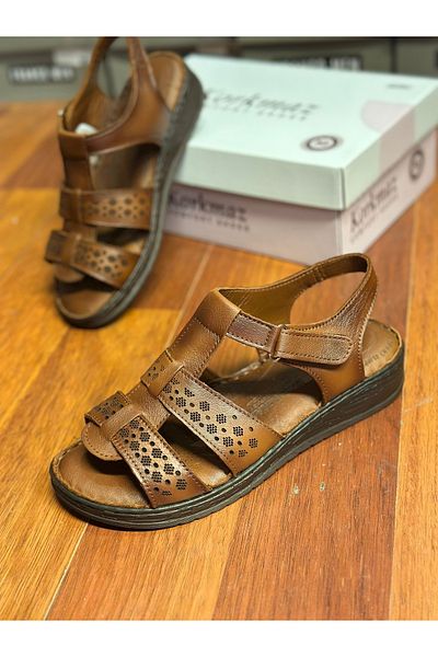 KORKMAZ New Season Genuine Leather Sandals