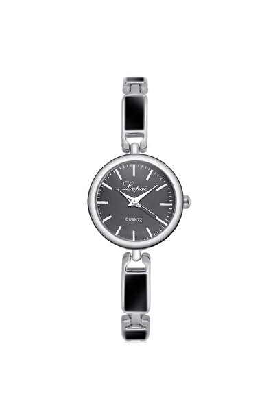 REDz Accessories Ceas Divine Lupai, Ultra Subțire, pentru Femei, Mecanism Quartz, Analog, Curea Metalică, Argintiu și Negru