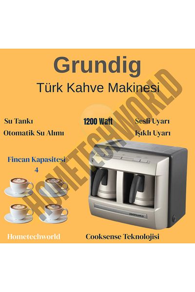 Grundig Turkish Coffee Machine Cream Gold with a Capacity of 4 Cups