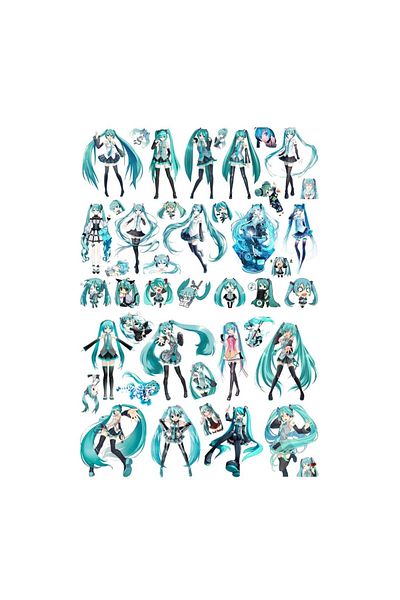 Ororabutik 43Pcs Hatsune Miku Kawai Sticker Set - Sticker Set Sketchbook