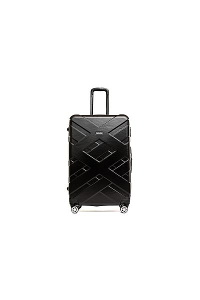 Travel POLO Medium trolley, TRAVEL POLO, 67x41x29cm, A1010, checked luggage. ABS suitcase, Black
