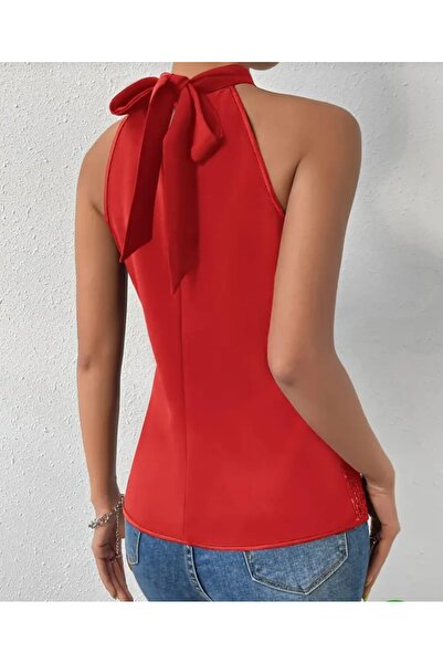 By Kul Design Women's Shirred Collar Sequin Crop