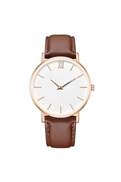 REDz Accessories Γυναικείο Ρολόι, Glamour, Δερμάτινο εφέ, Καφέ/Χρυσό