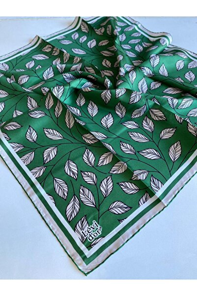 Levidor Eșarfă de mătase Tivil 40123 verde cu model mixt