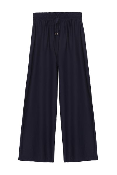 Quzu Wide Leg Trousers with Elastic Waist