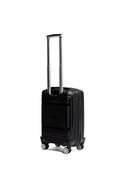 Travel POLO Airplane cabin trolley. PP suitcase, TRAVEL POLO, A1017, 57x36x25cm. Double wheeled hand luggage, Black