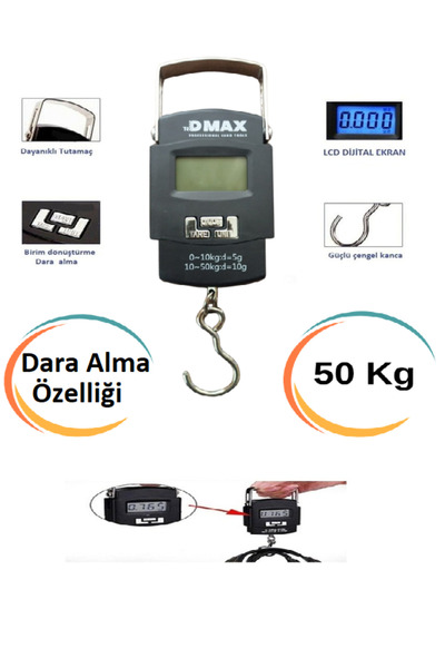 DMAX Dijital El Terazisi Kantar 50 Kg Ölçme Kapasitesi