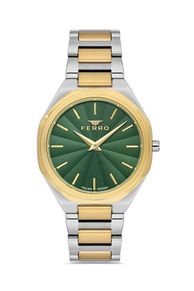 FERRO Yellow and Silver Steel Cord Women's Wristwatch Fl21470Awt-D6