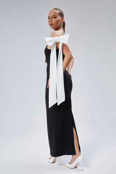 Varyete Midi Length Carmen Collar Slit Dress