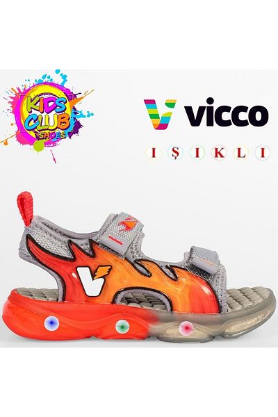 Vicco Jack Orthopedic Lighted Children's Sandals Gray