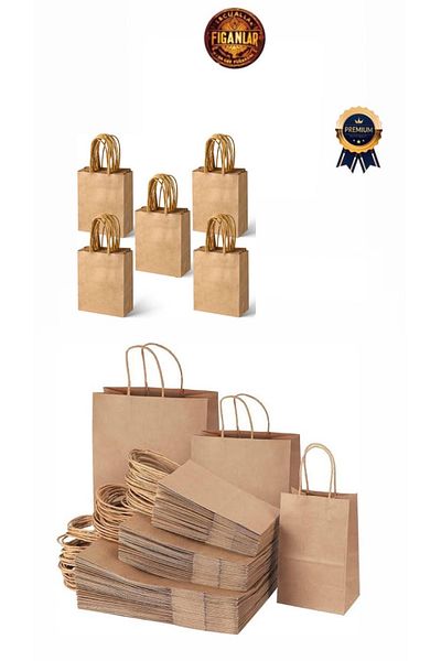 figanlar ambalaj 1St Grade Brown 33X20X33 cm Kraft Twist Handle (Paper Bag/Kraft Bag/Gift Bag) 100Pcs
