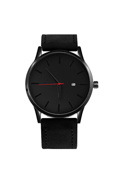 REDz Accessories Ceas bărbătesc, model cronograf, piele, negru