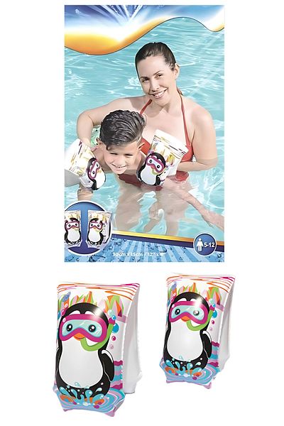 Go İthalat Children's Sea Sleeve Patterned 33X17Cm 6-12 Years Old Girl Boy Swimming Pool Sleeve Bagel Sleeve & Bagel