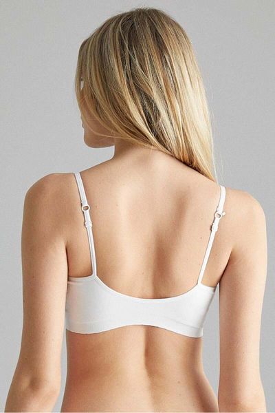 Emay White Mi 4020 Padded Thin Strap Bustier
