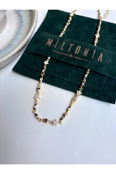 Miltonia 925s Gümüş Fatıma’nın Eli Ay Yıldız Tasarım Choker Kolye