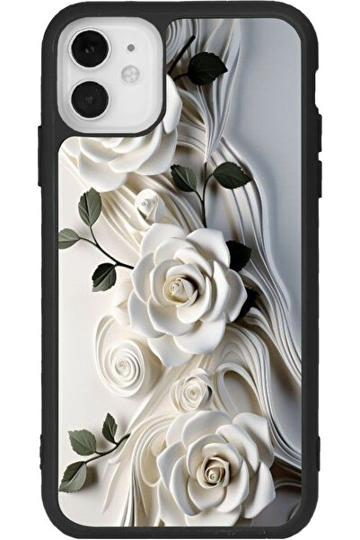 Aksel Kılıf متوافق مع هاتف iPhone 11، مطبوع، لون أسود غير لامع، سيليكون ناعم،...