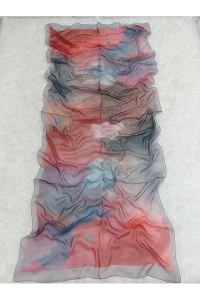 REMOMODA Patterned Watercolor Chiffon Shawl High Quality, Fine Texture Soft Chiffon