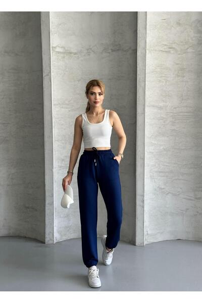 FERZOLAİO Indigo Sweatpants with Elastic Legs