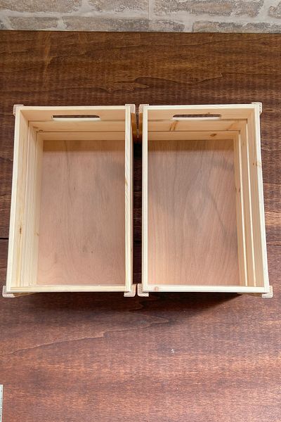 ayfiwood 2Pcs Multipurpose Wooden Storage Basket-Box, In-Cabinet Laundry Kids Room Toy Organizer