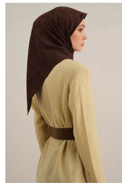 Armine Lyocell Scarf 3-10 Bitter Brown Patterned 47356