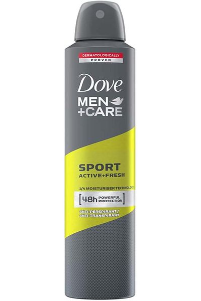 Dove مزيل عرق سبورت أكتيف+ فريش من مين+كير، بخاخ، 250 مل