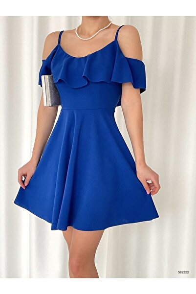 Varyete Askılı Katlı Tasarım Krep Abiye Elbise Nişan Mezuniyet Söz Düğün