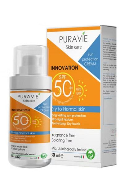 puravie Sunscreen 50ml for dry skin - superior protection and deep hydration for dry skin