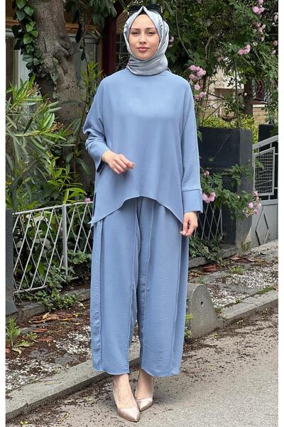 Pantalonlu Takım 2326 Gri Mavi