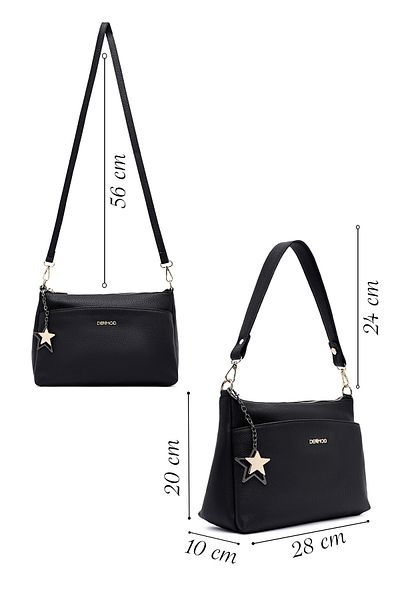 Derimod Women's Black Long Strap Accessory Shoulder Bag 25Sbd2026Ft