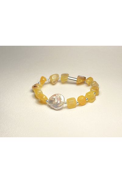 Skygo Abundance Circle Rubberized Natural Stone Bracelet