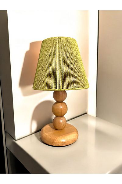 KorFam Wicker Handmade Bohemian Wooden Leg Rustic Lampshade
