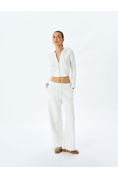 Koton New Season Comfortable Modal Fabric Wide Leg Sweatpants with Pockets