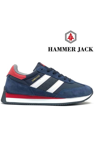 Hammer Jack 101-24985-m Santiago Leather Sneaker Men's Sports Shoes Dark Blue