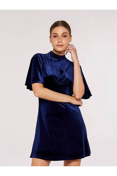 Apricot Samt Minikleid