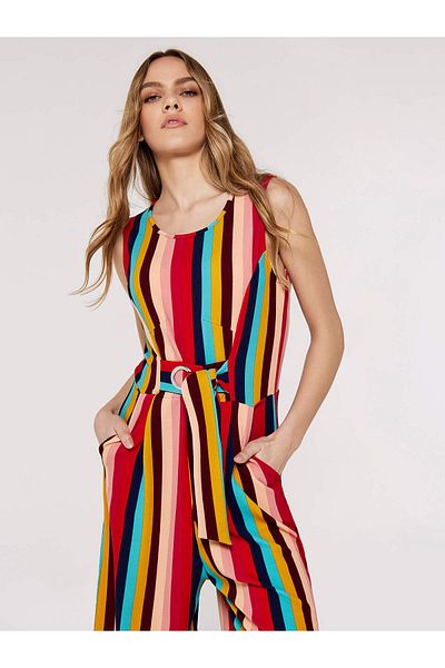 Apricot Jumpsuit mit Streifen