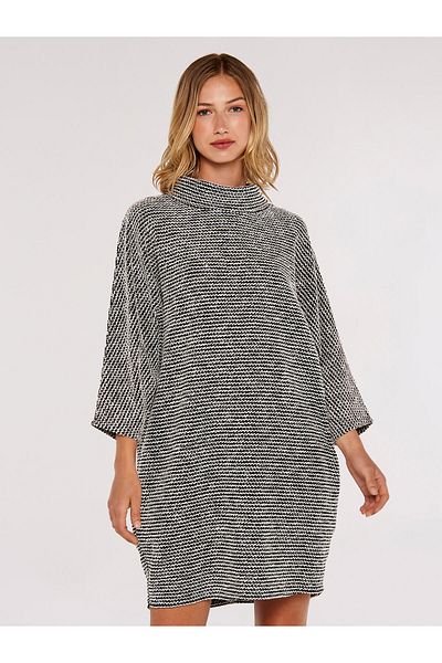 Apricot Bouclé-Jersey-Minikleid