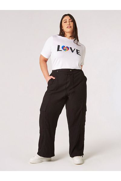 Apricot Curve Cargo-hose Mit Seitentaschen