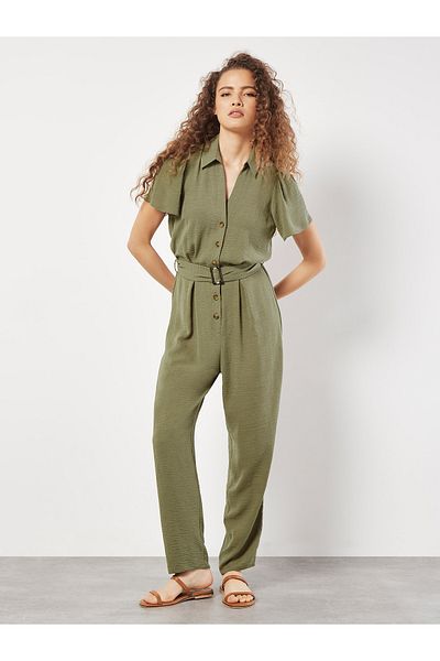 Apricot Jumpsuit mit Knopfleiste