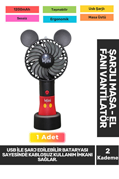Carlburn Sessiz 2 Kademeli Hafif Kablosuz 1200mAh Pervaneli Taşınabilir Usb Ş...