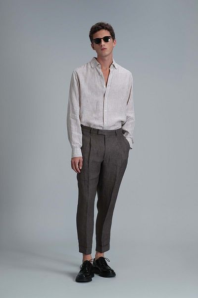 Lufian 111010618 Tamar Ανδρικό πουκάμισο Basic Regular Fit Ανδρικό πουκάμισο Μπεζ