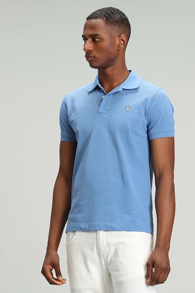 Lufian Ανδρικό μπλουζάκι Laon Smart Polo Neck Ανδρικό γαλάζιο μπλουζάκι
