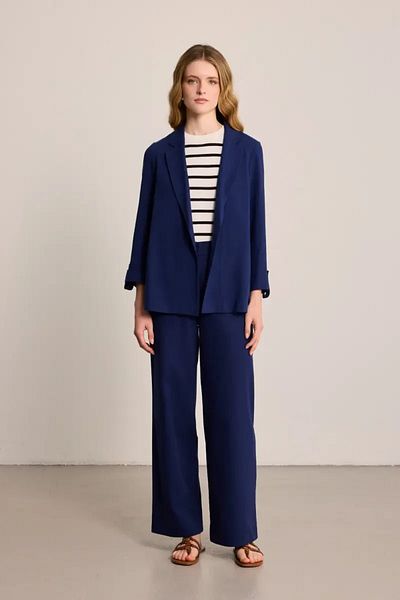 Gusto Μπουφάν από λινό χωρίς επένδυση - Navy Blue
